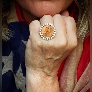 One of a kind handmade penny ring